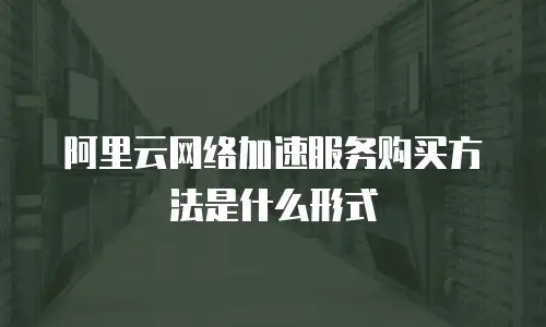 阿里云网络加速服务购买方法是什么形式
