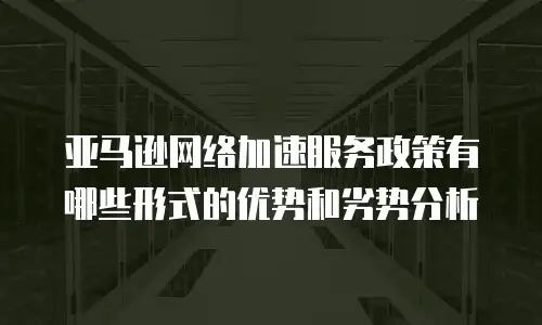 亚马逊网络加速服务政策有哪些形式的优势和劣势分析
