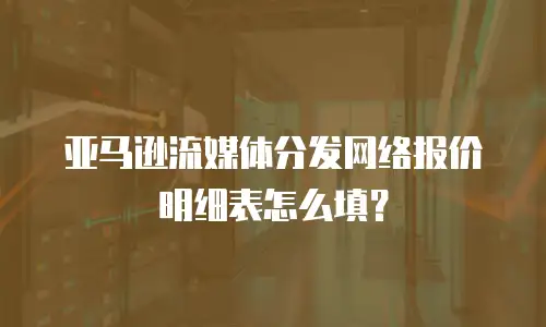 亚马逊流媒体分发网络报价明细表怎么填？
