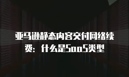 亚马逊静态内容交付网络续费：什么是SaaS类型