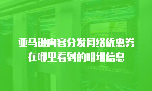 亚马逊内容分发网络优惠券在哪里看到的明细信息