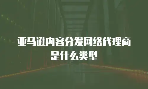 亚马逊内容分发网络代理商是什么类型