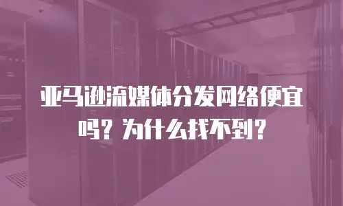 亚马逊流媒体分发网络便宜吗？为什么找不到？