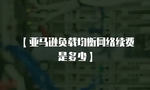 【亚马逊负载均衡网络续费是多少】