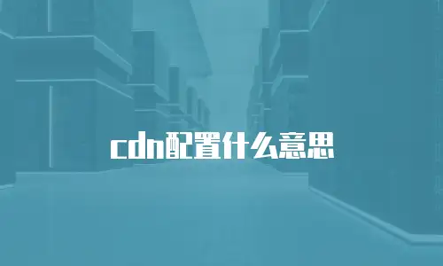 cdn配置什么意思