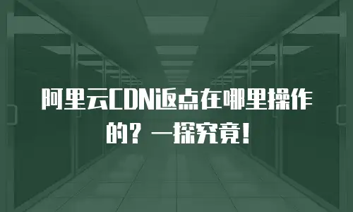 阿里云CDN返点在哪里操作的？一探究竟！