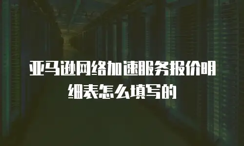 亚马逊网络加速服务报价明细表怎么填写的