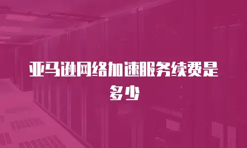 亚马逊网络加速服务续费是多少