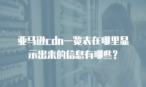 亚马逊cdn一览表在哪里显示出来的信息有哪些?