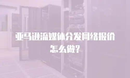 亚马逊流媒体分发网络报价怎么做？