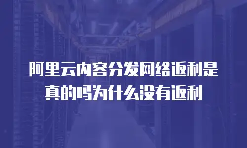 阿里云内容分发网络返利是真的吗为什么没有返利