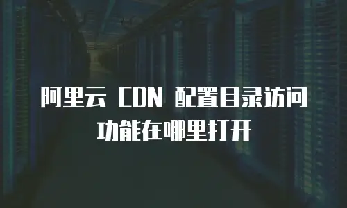 阿里云 CDN 配置目录访问功能在哪里打开