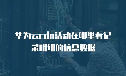 华为云cdn活动在哪里看记录明细的信息数据