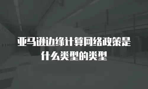 亚马逊边缘计算网络政策是什么类型的类型
