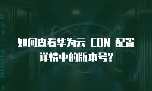 如何查看华为云 CDN 配置详情中的版本号？