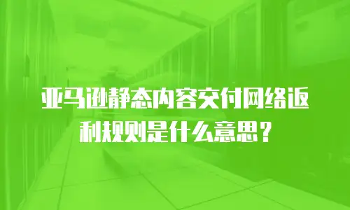 亚马逊静态内容交付网络返利规则是什么意思？