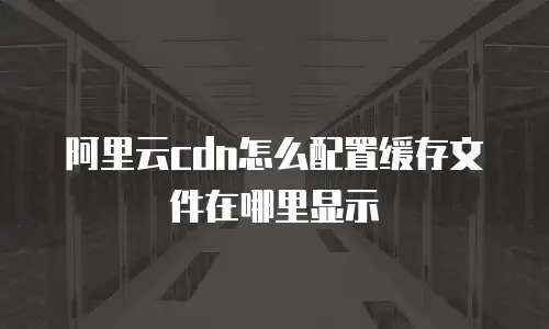 阿里云cdn怎么配置缓存文件在哪里显示