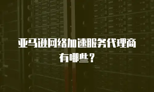 亚马逊网络加速服务代理商有哪些？