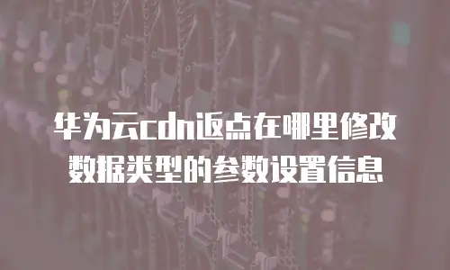 华为云cdn返点在哪里修改数据类型的参数设置信息