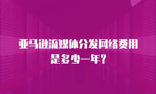 亚马逊流媒体分发网络费用是多少一年？