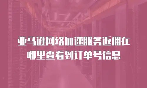 亚马逊网络加速服务返佣在哪里查看到订单号信息