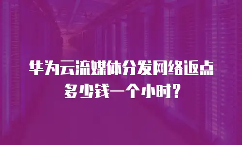 华为云流媒体分发网络返点多少钱一个小时？