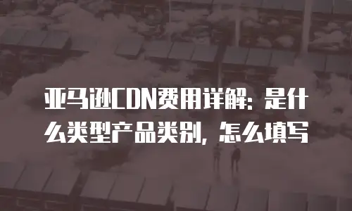 亚马逊CDN费用详解: 是什么类型产品类别, 怎么填写