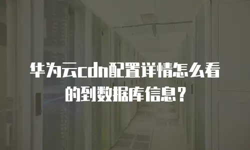 华为云cdn配置详情怎么看的到数据库信息？
