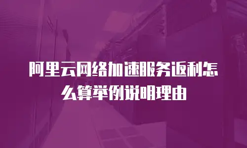 阿里云网络加速服务返利怎么算举例说明理由