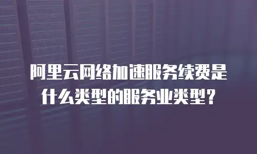阿里云网络加速服务续费是什么类型的服务业类型？