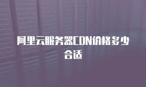 阿里云服务器CDN价格多少合适
