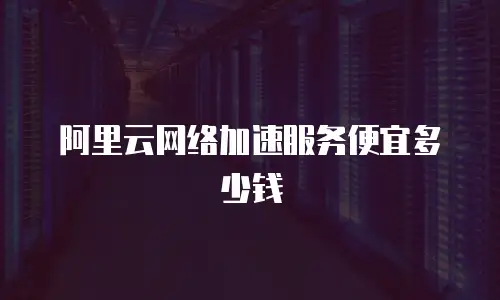 阿里云网络加速服务便宜多少钱