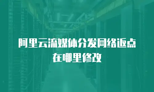 阿里云流媒体分发网络返点在哪里修改