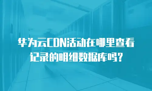 华为云CDN活动在哪里查看记录的明细数据库吗？