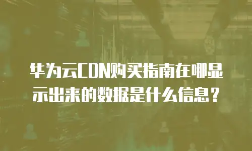 华为云CDN购买指南在哪显示出来的数据是什么信息？