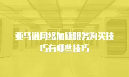 亚马逊网络加速服务购买技巧有哪些技巧