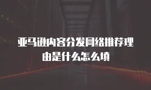 亚马逊内容分发网络推荐理由是什么怎么填