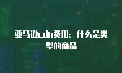 亚马逊cdn费用：什么是类型的商品