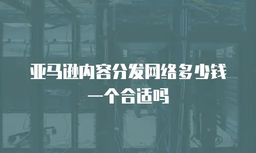 亚马逊内容分发网络多少钱一个合适吗