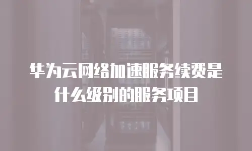 华为云网络加速服务续费是什么级别的服务项目