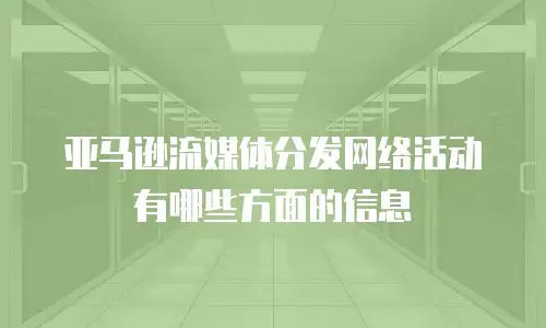 亚马逊流媒体分发网络活动有哪些方面的信息