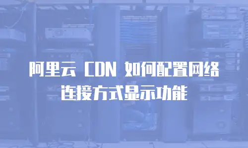 阿里云 CDN 如何配置网络连接方式显示功能