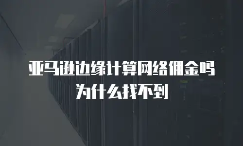 亚马逊边缘计算网络佣金吗为什么找不到