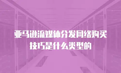 亚马逊流媒体分发网络购买技巧是什么类型的