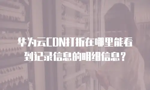 华为云CDN打折在哪里能看到记录信息的明细信息？