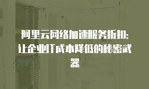 阿里云网络加速服务折扣：让企业IT成本降低的秘密武器
