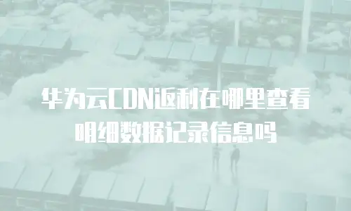 华为云CDN返利在哪里查看明细数据记录信息吗