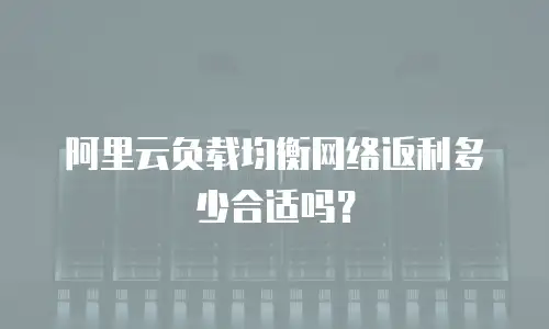 阿里云负载均衡网络返利多少合适吗？