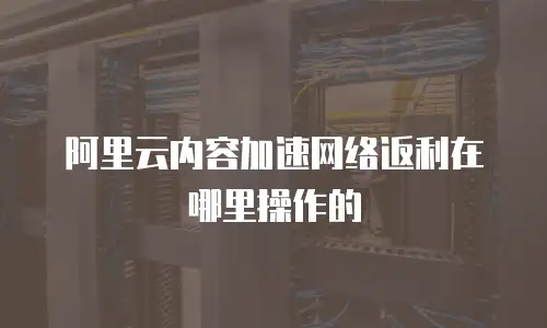 阿里云内容加速网络返利在哪里操作的