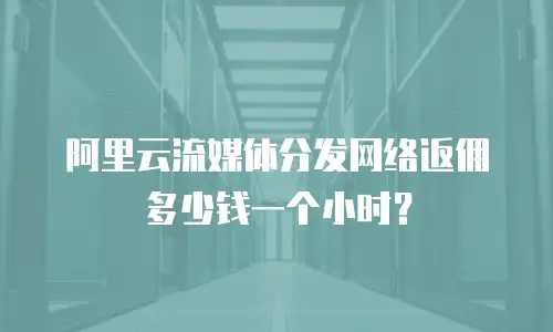 阿里云流媒体分发网络返佣多少钱一个小时？
